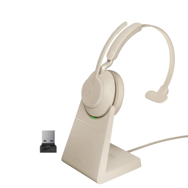 Jabra Evolve2 65 Link380a MS Mono Stand Beige	